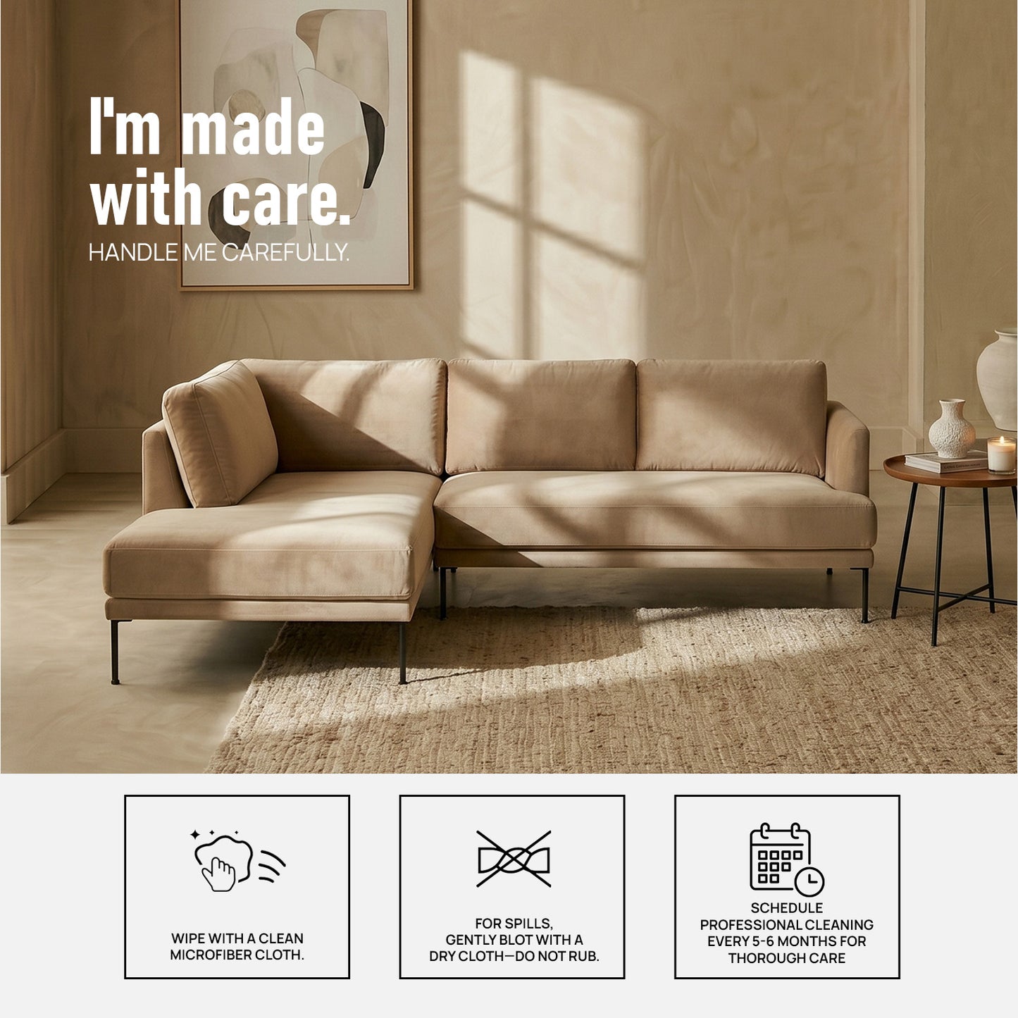 ModernElegance L Shaped 5 Seater Brown