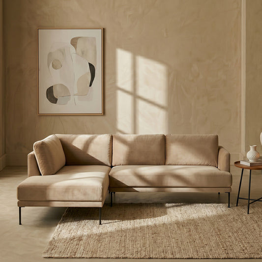 ModernElegance L Shaped 5 Seater Brown