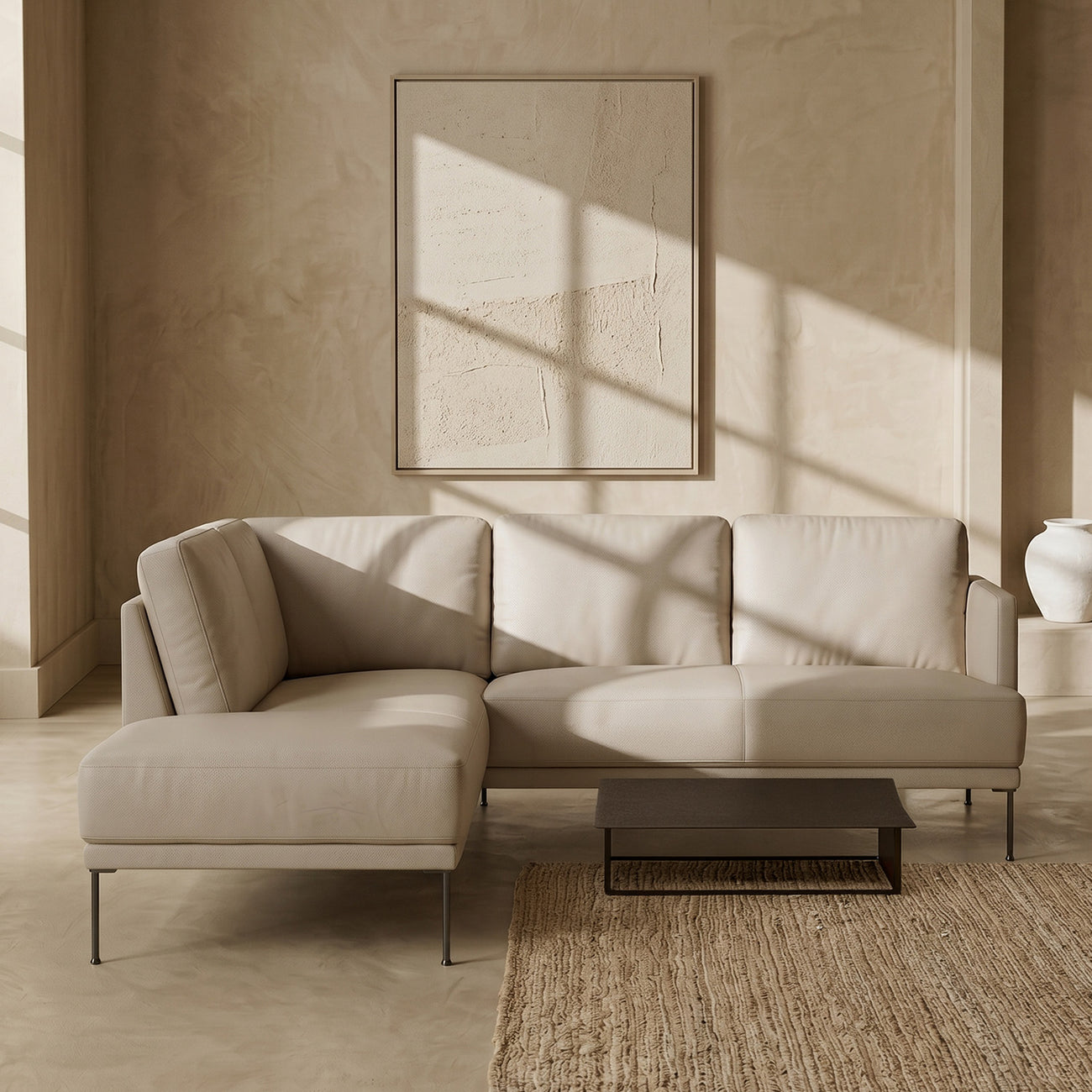 ModernElegance L Shaped 5 Seater Velvet Grey