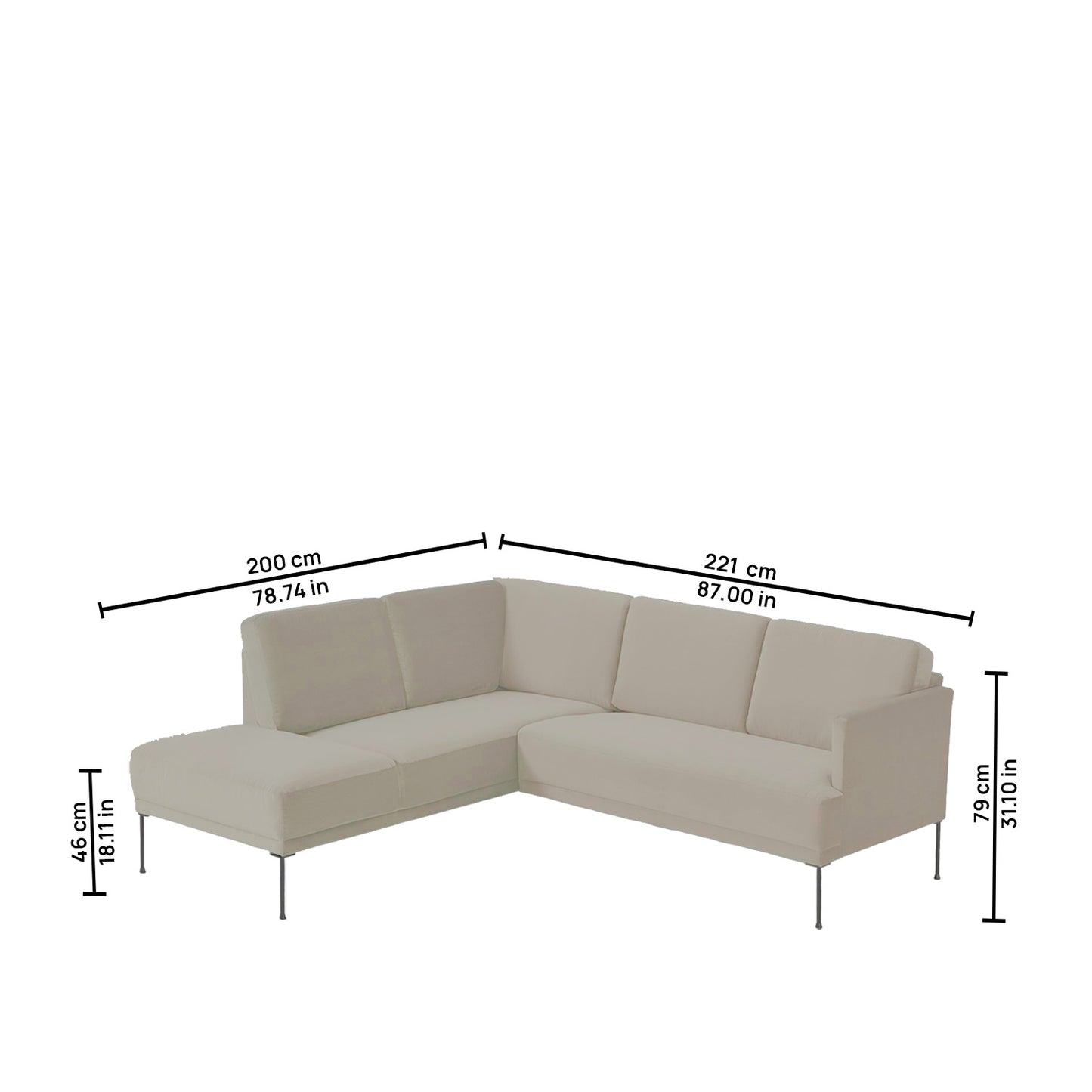 ModernElegance L Shaped 5 Seater Velvet Grey