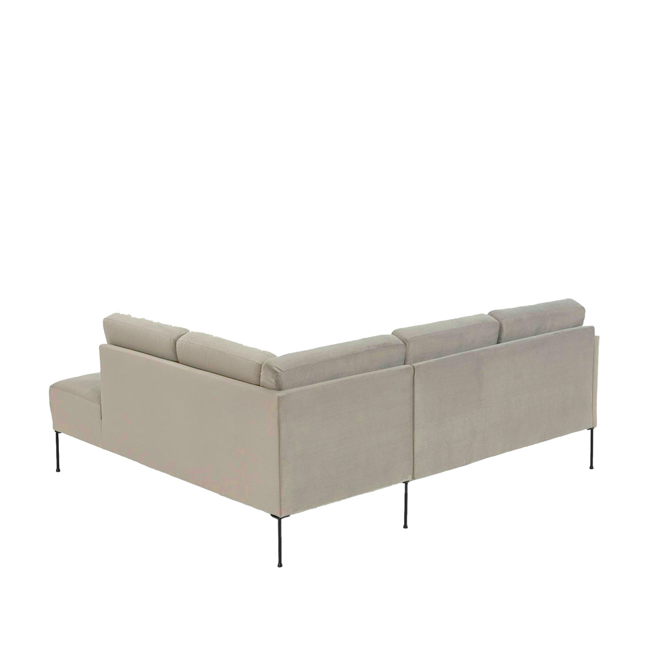 ModernElegance L Shaped 5 Seater Velvet Grey