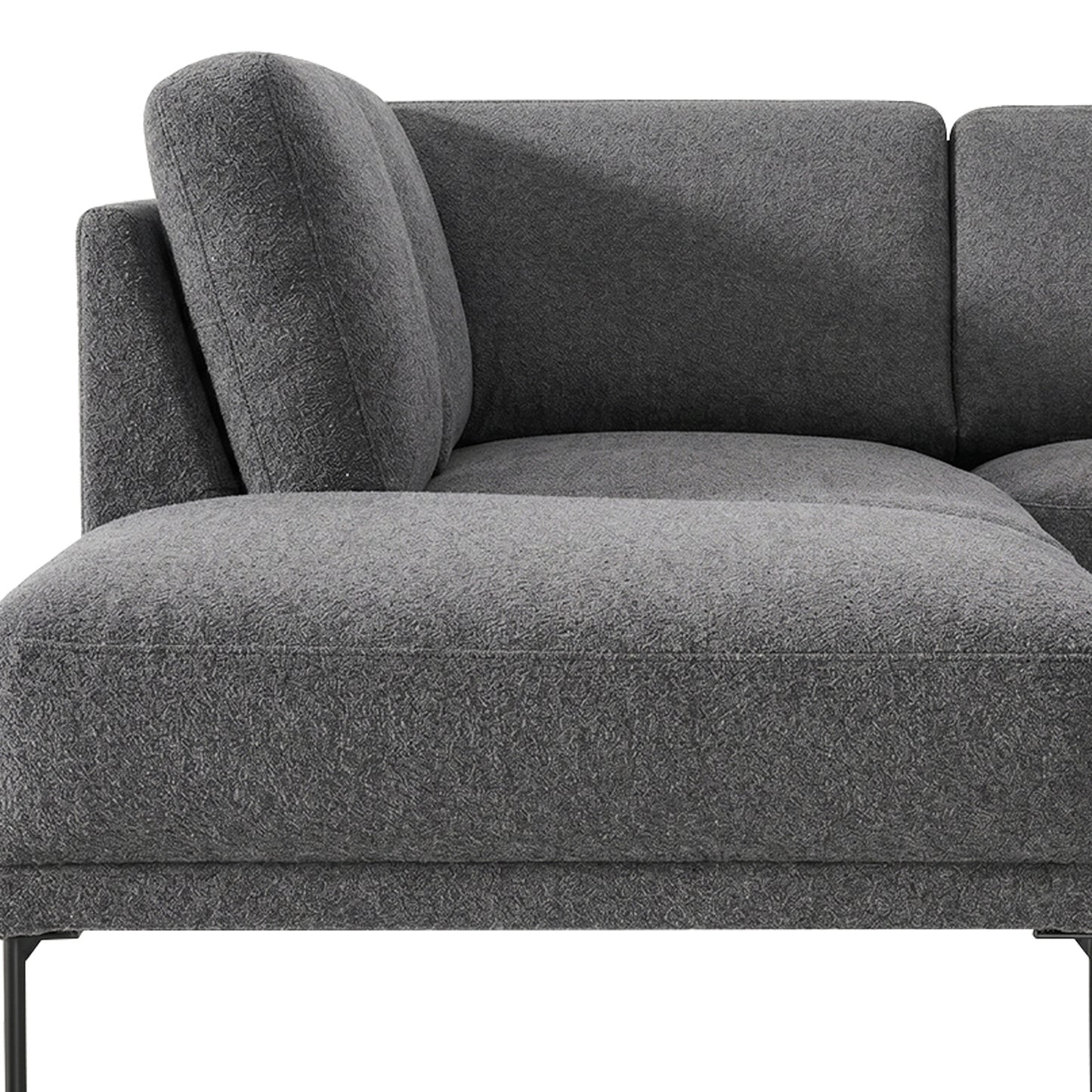 ModernElegance L Shaped 5 Seater Corduroy Grey