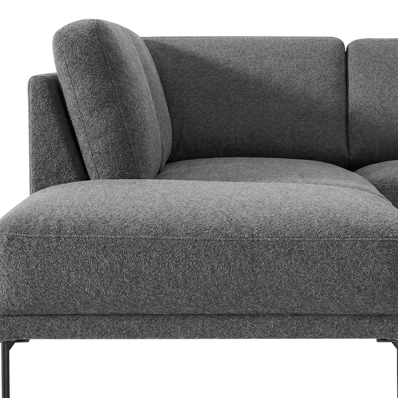 ModernElegance L Shaped 5 Seater Corduroy Grey