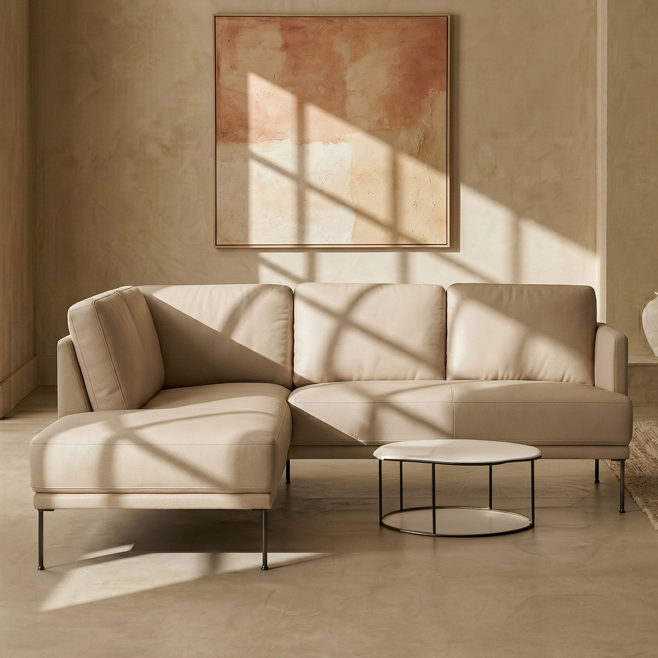 ModernElegance L Shaped 5 Seater Velvet Chic Gray