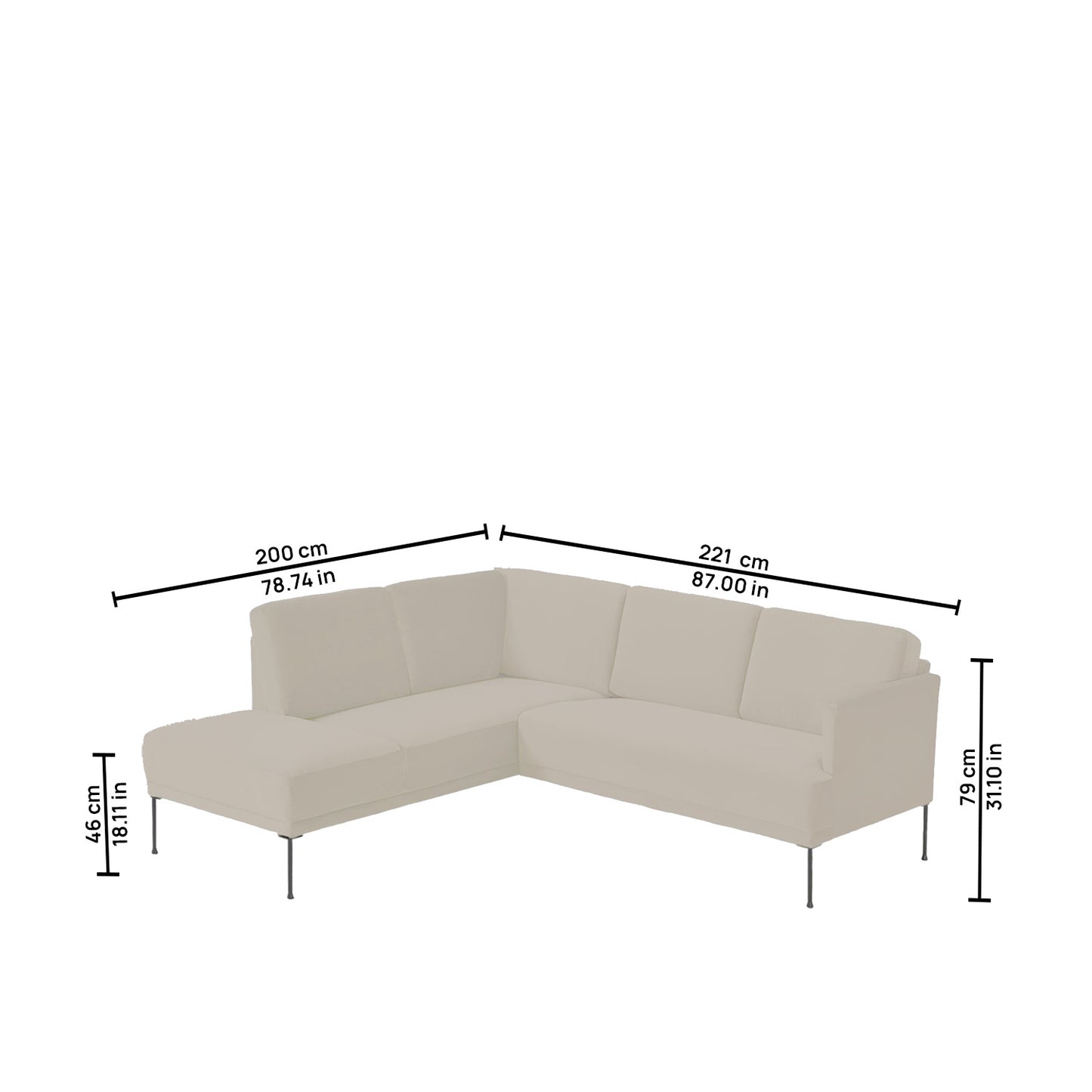 ModernElegance L Shaped 5 Seater Velvet Chic Gray