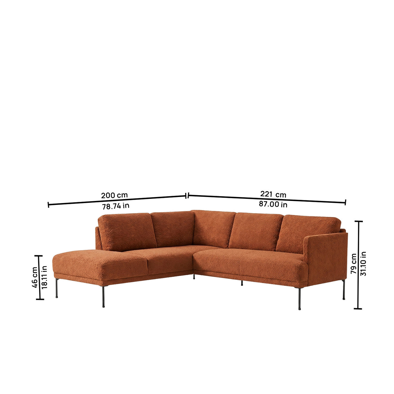 ModernElegance L Shaped 5 Seater Tan