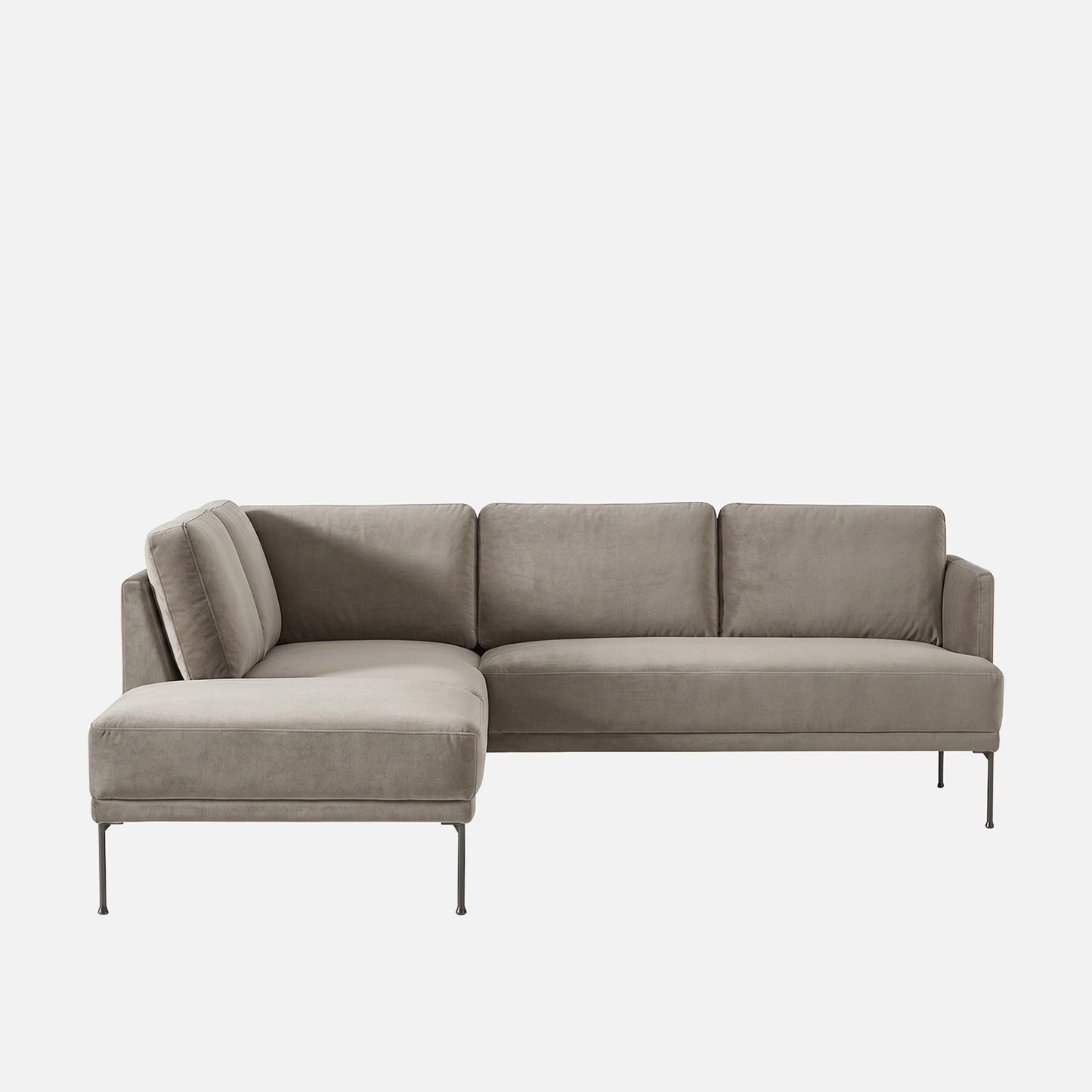 ModernElegance L Shaped 5 Seater Chic Velvet Grey
