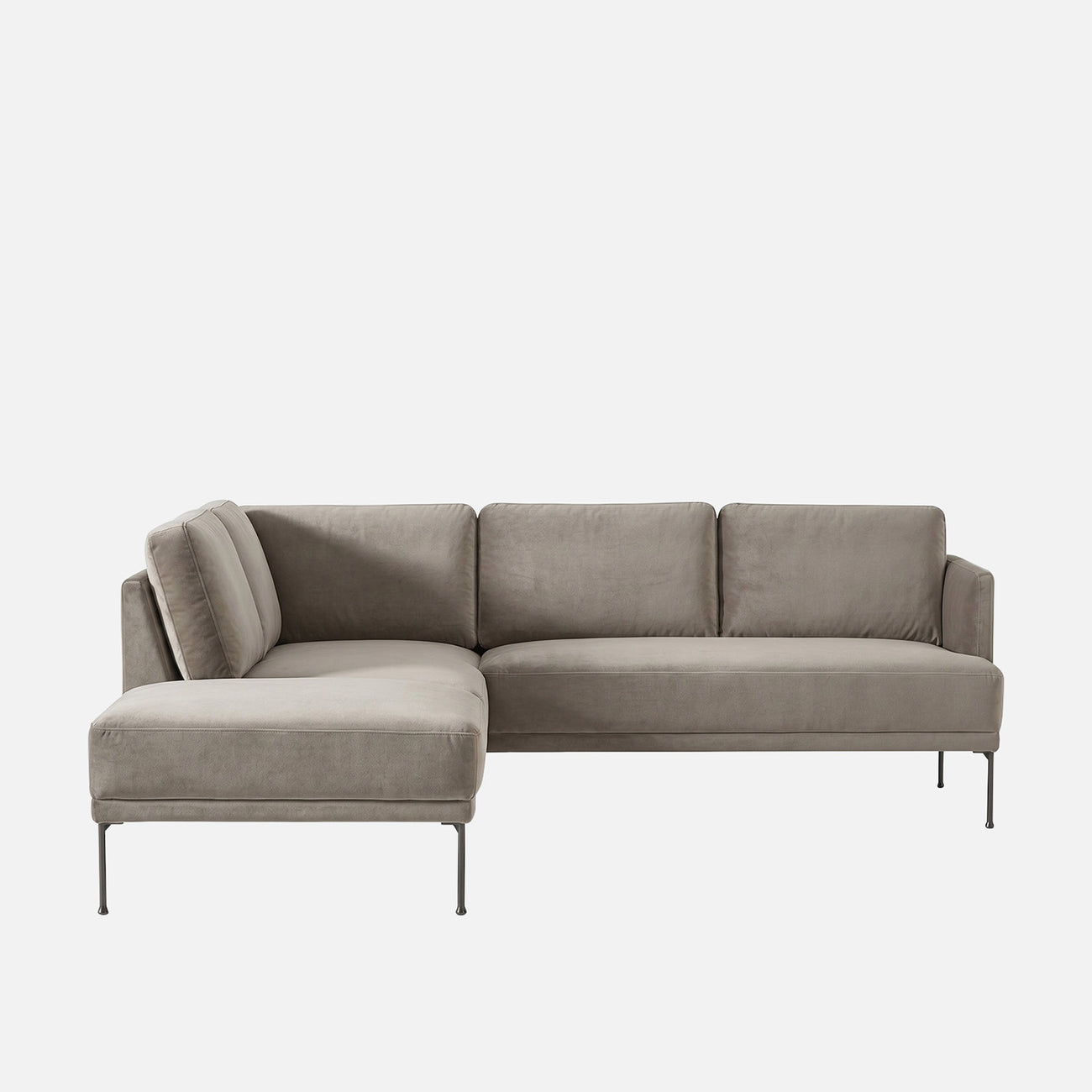 ModernElegance L Shaped 5 Seater Chic Velvet Grey