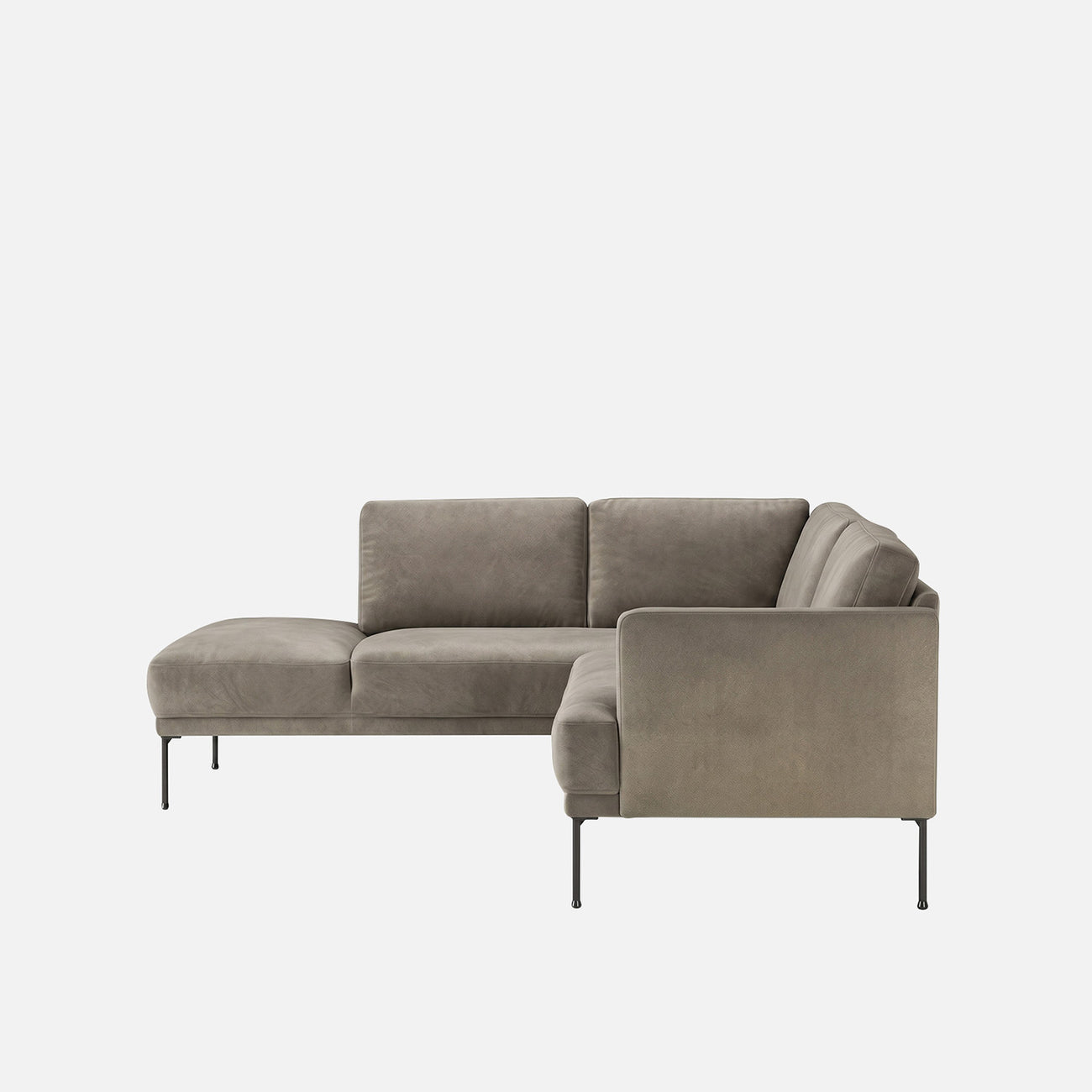 ModernElegance L Shaped 5 Seater Chic Velvet Grey