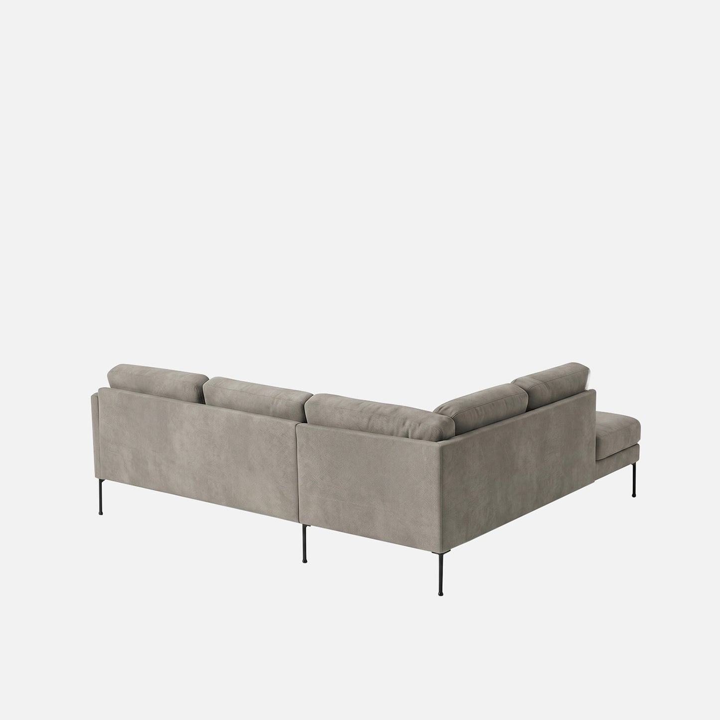 ModernElegance L Shaped 5 Seater Chic Velvet Grey