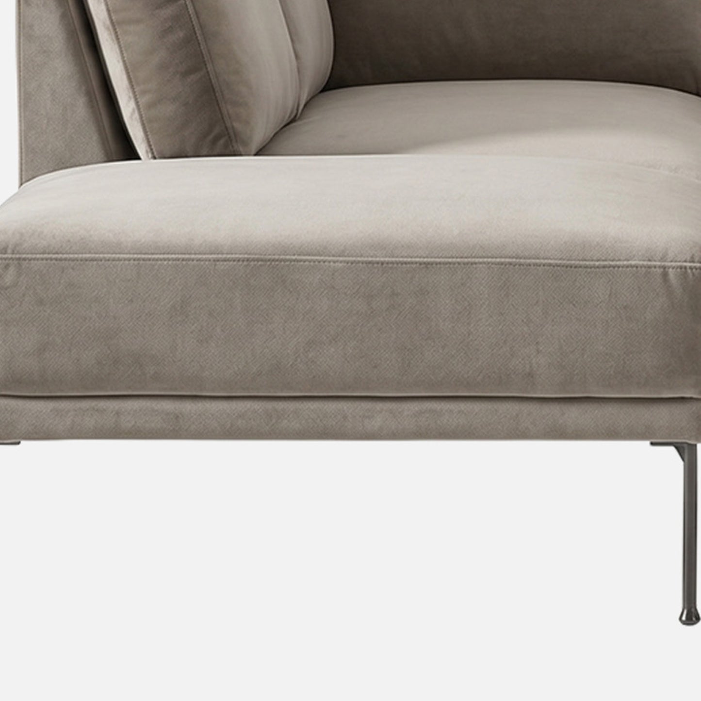 ModernElegance L Shaped 5 Seater Chic Velvet Grey