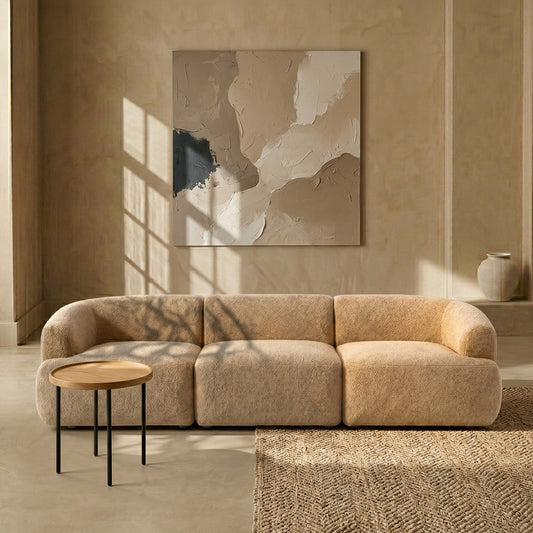 ZenLiving 3 Seater Sofa Boucle Beige