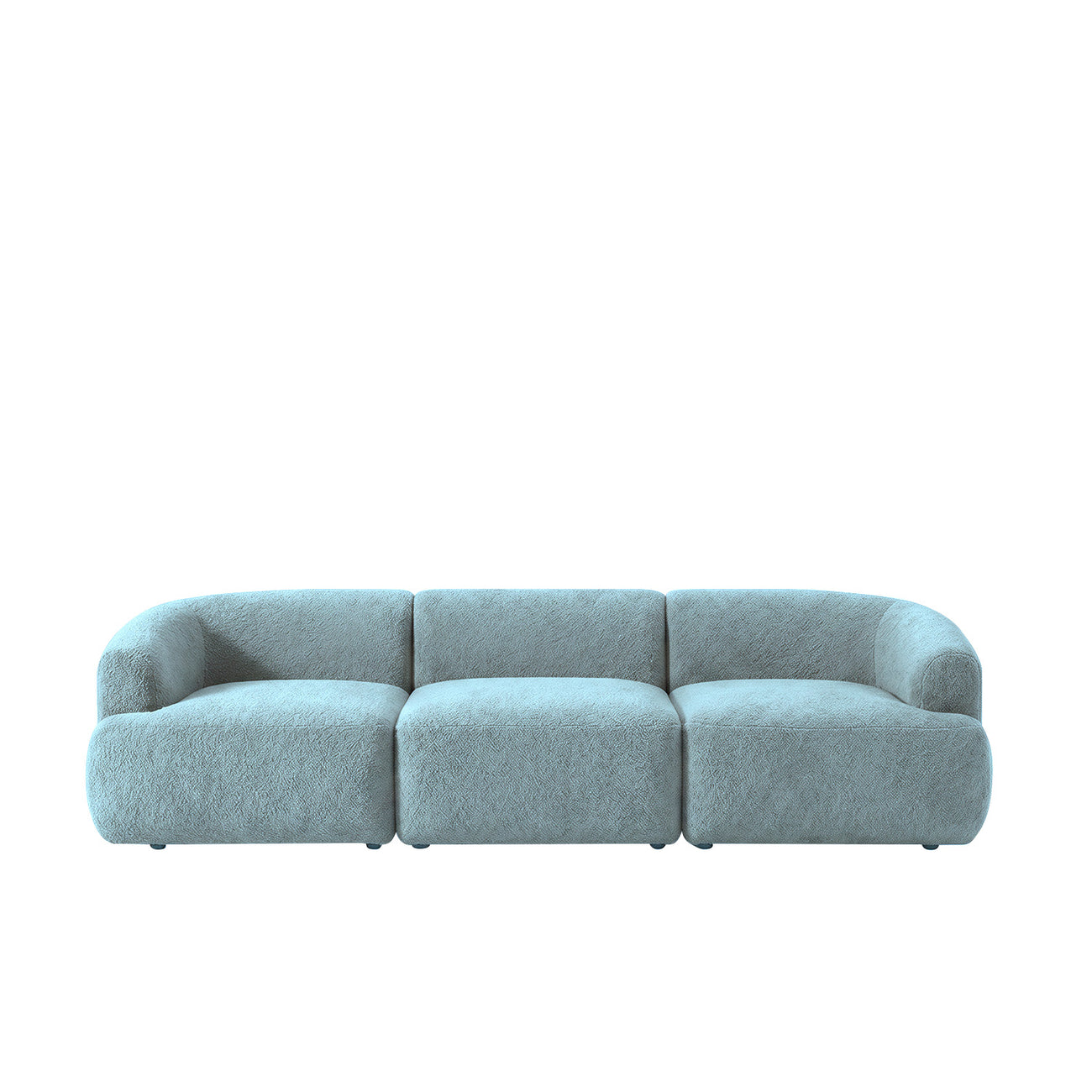 ZenLiving 3 Seater Sofa Boucle Blue