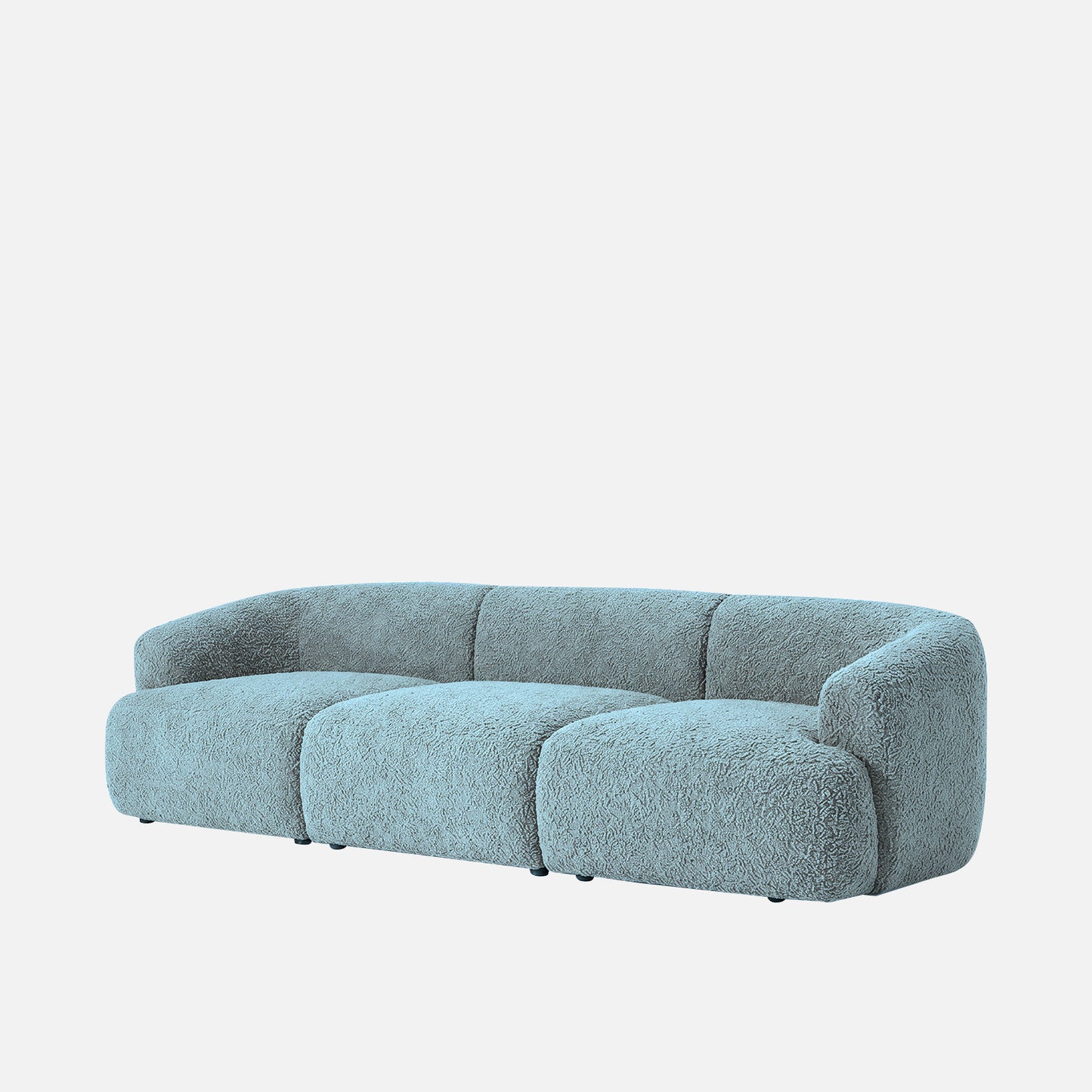 ZenLiving 3 Seater Sofa Boucle Blue