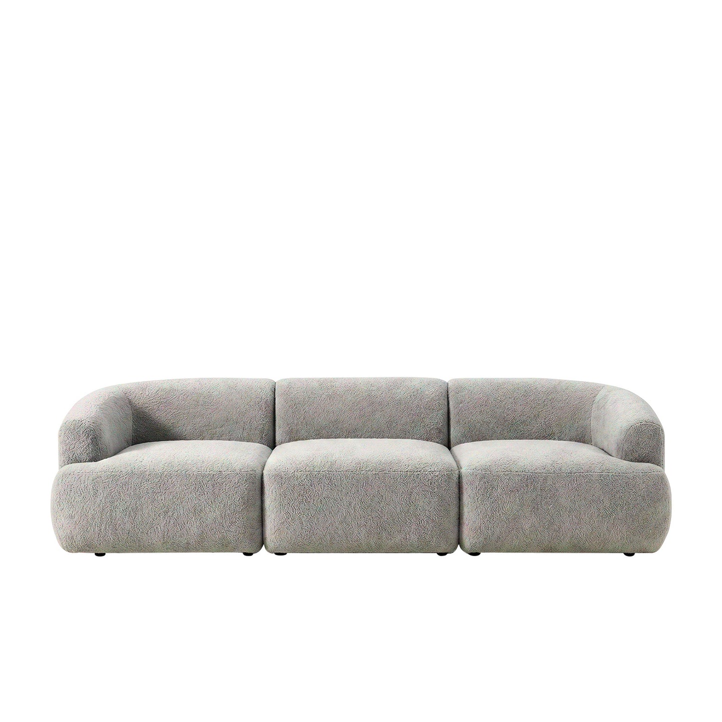 ZenLiving 3 Seater Sofa Boucle Grey