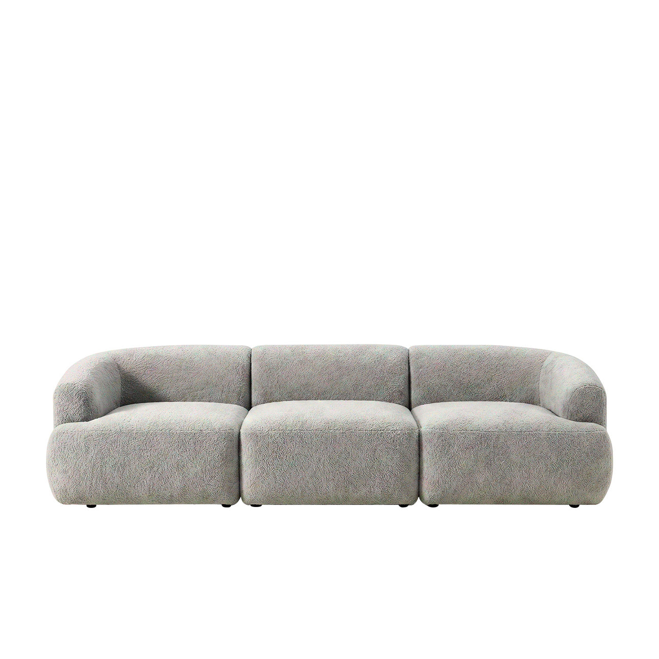 ZenLiving 3 Seater Sofa Boucle Grey