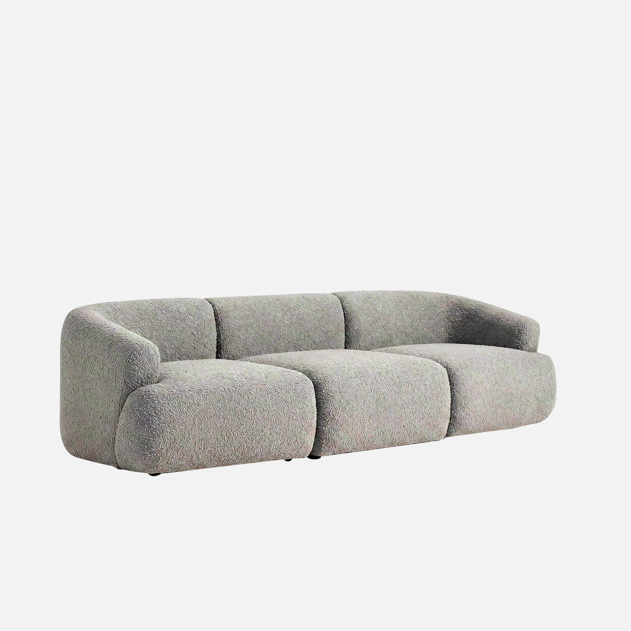 ZenLiving 3 Seater Sofa Boucle Grey