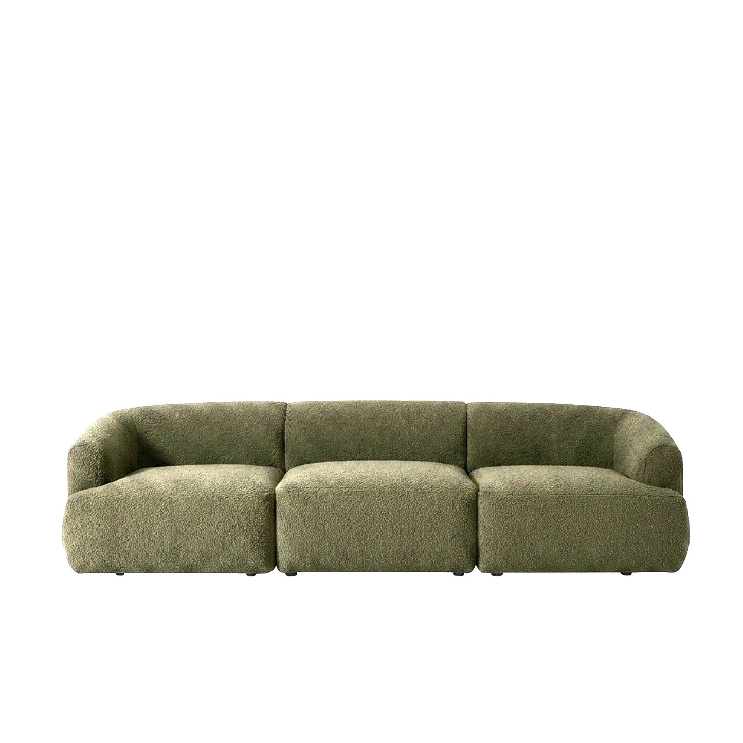 ZenLiving 3 Seater Sofa Boucle Green