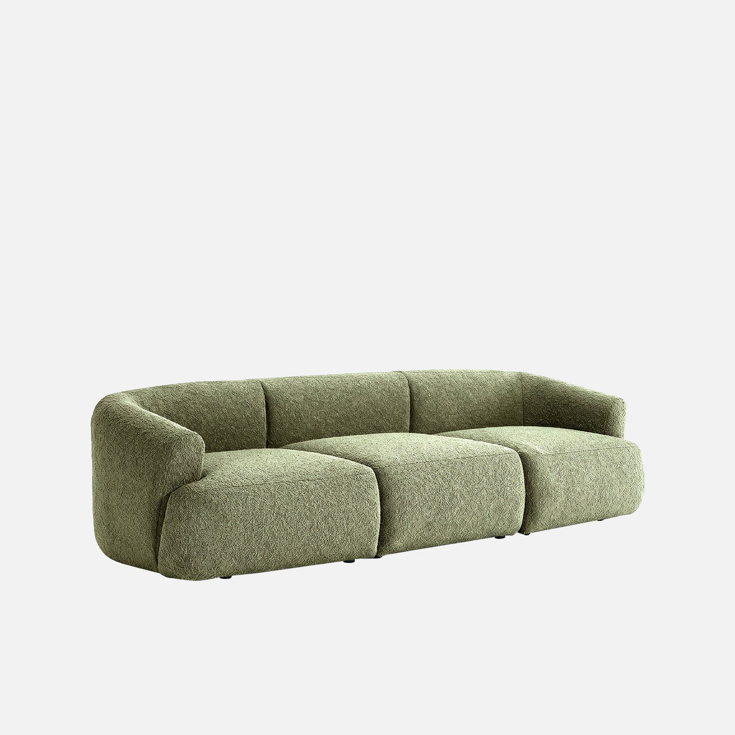 ZenLiving 3 Seater Sofa Boucle Green