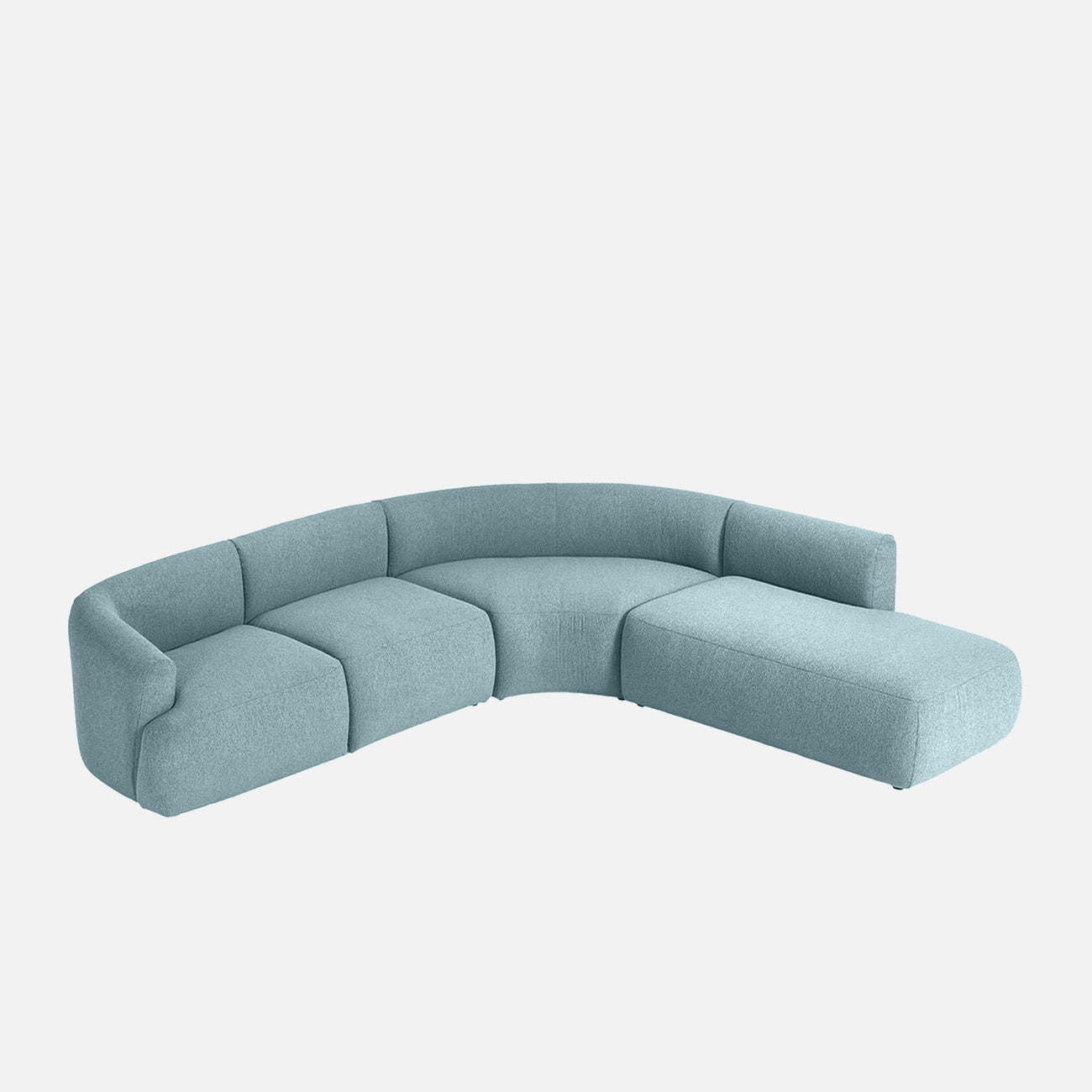 ZenLiving 5 Seater Sofa Boucle Blue