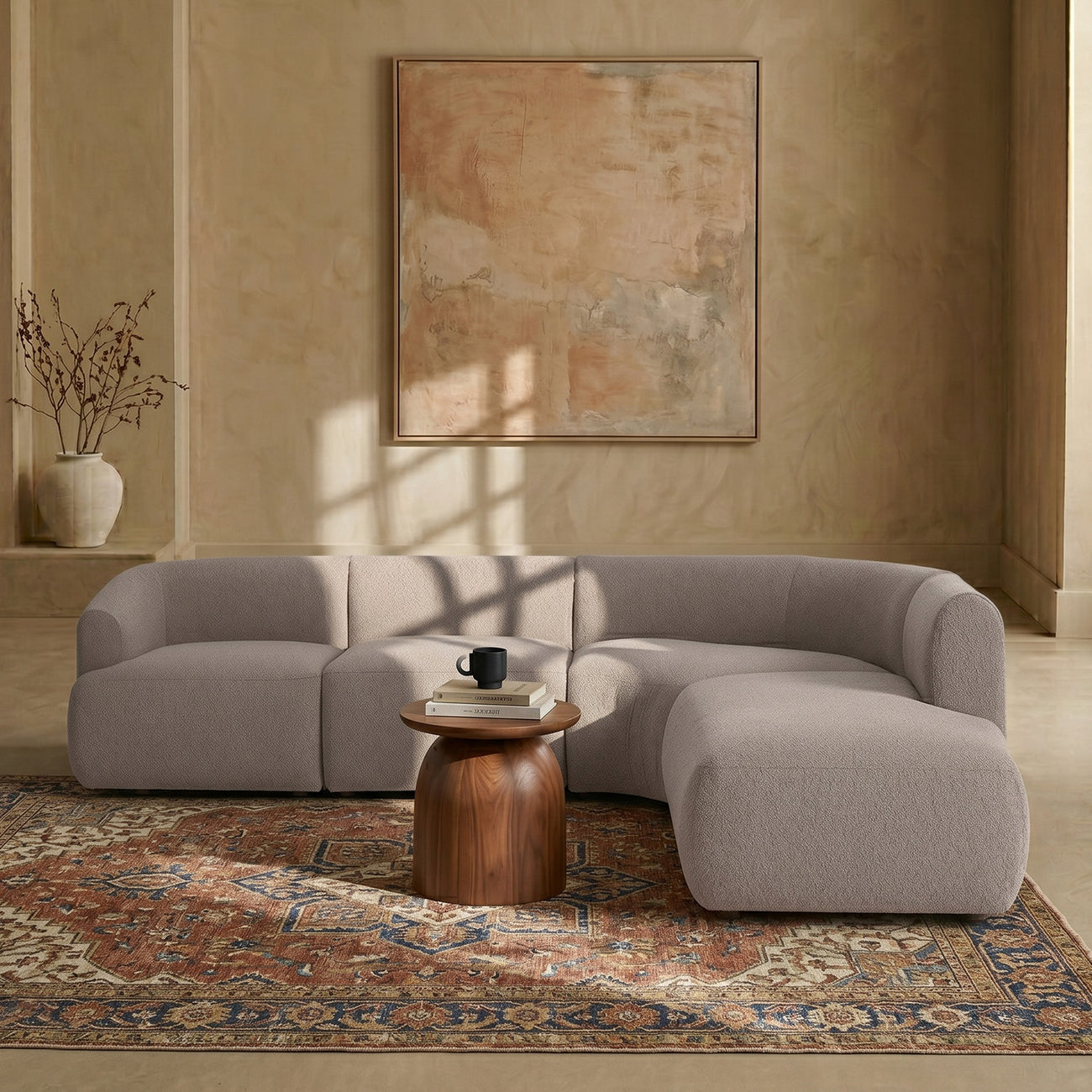 ZenLiving 5 Seater Sofa Beige