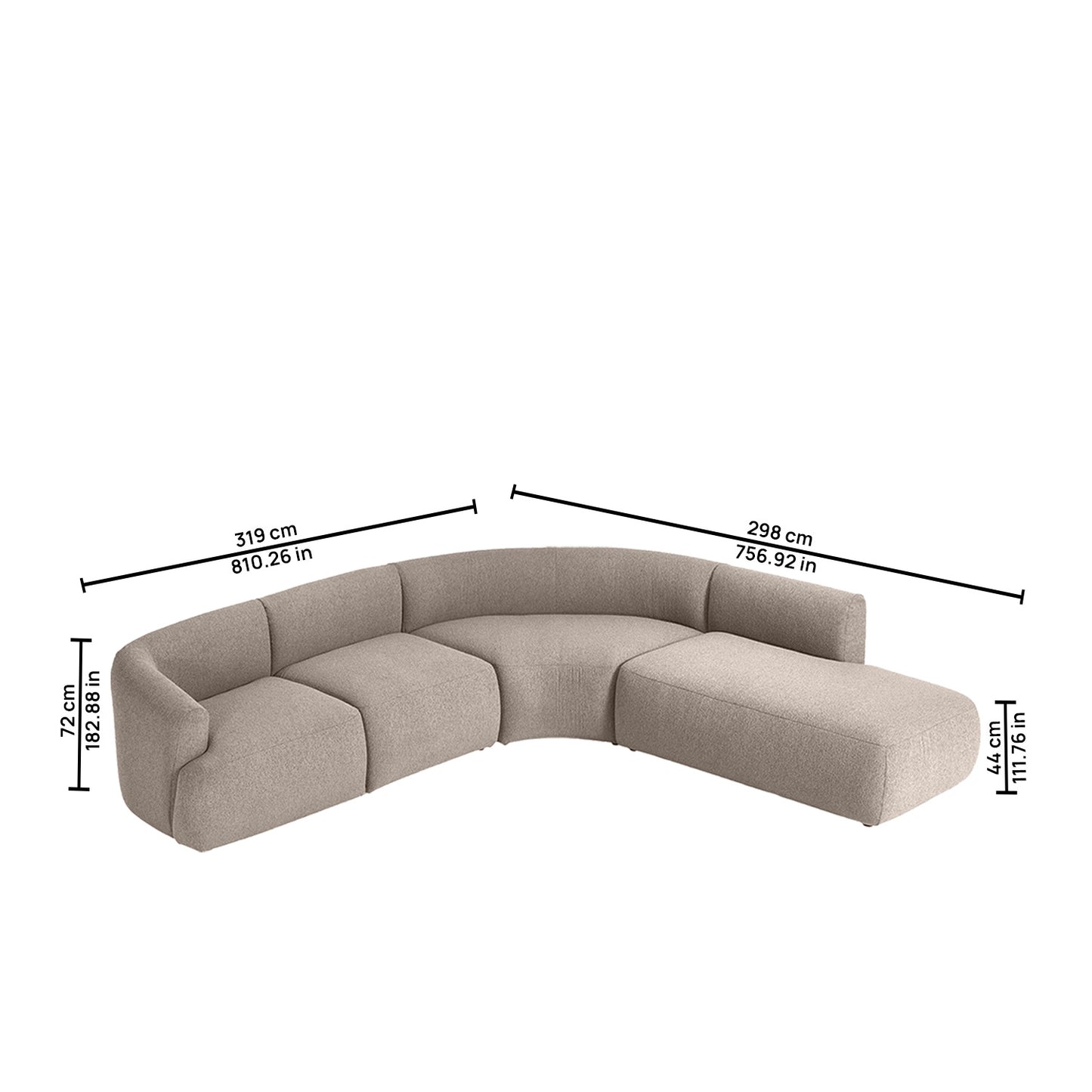ZenLiving 5 Seater Sofa Beige
