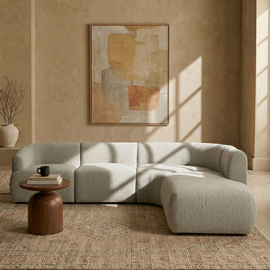 Zen Living 5 Seater Sofa Boucle Creme