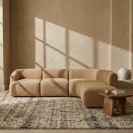 ZenLiving 5 Seater Sofa Boucle Creme