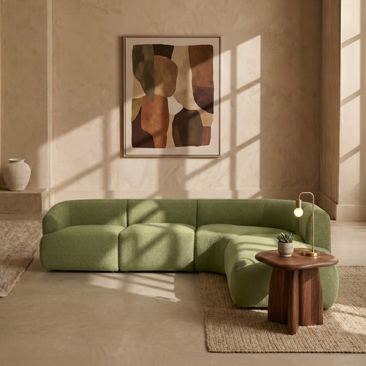 ZenLiving 5 Seater Sofa Boucle Green