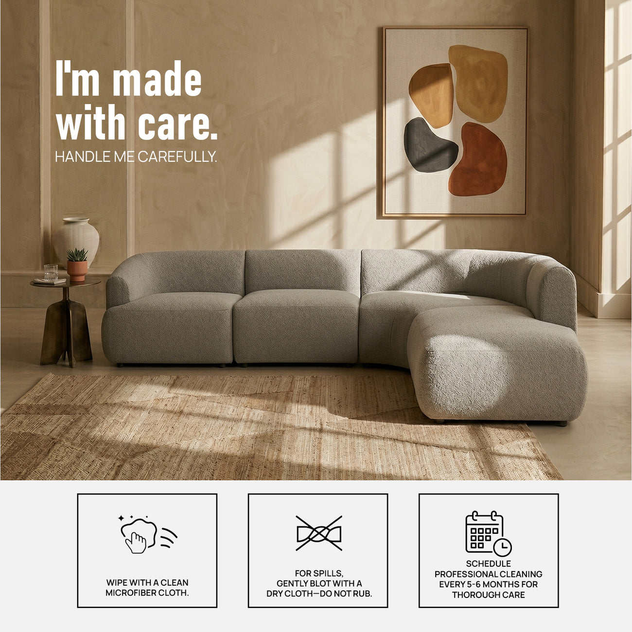 ZenLiving 5 Seater Sofa Chic Grey