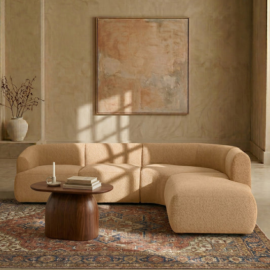 ZenLiving 5 Seater Sofa Boucle Tan
