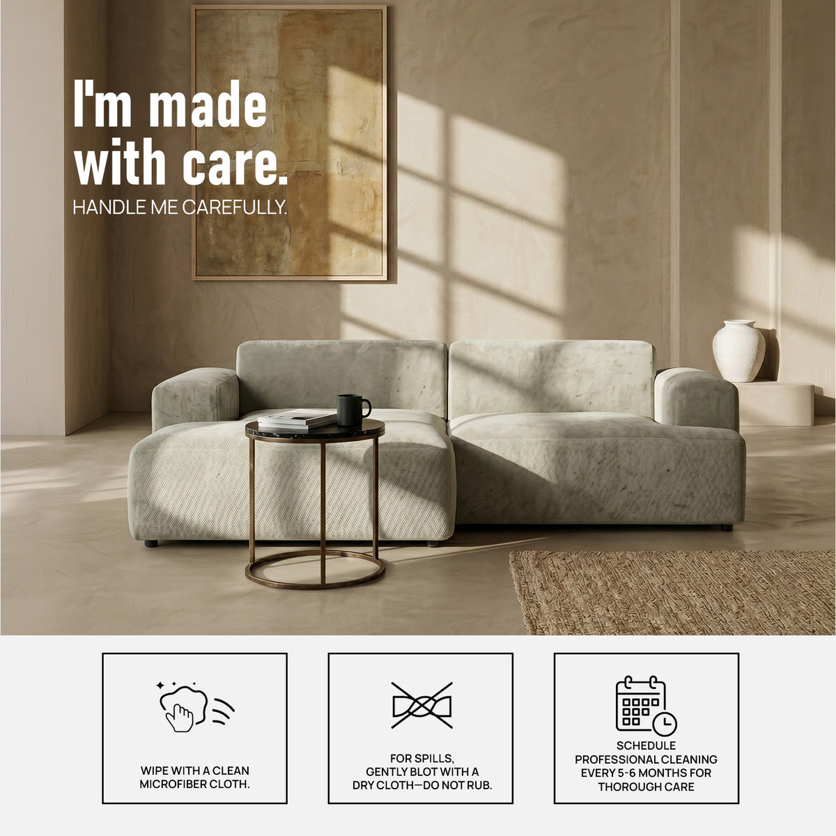 Sophisticated Comfort 2 Seater Sofa Creme