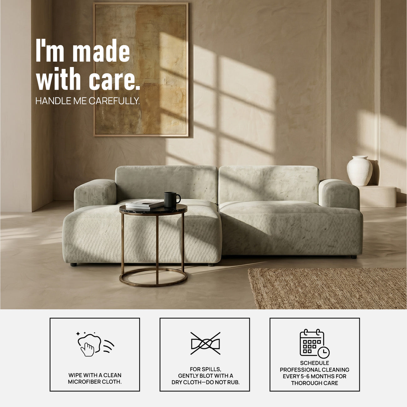 Sophisticated Comfort 2 Seater Sofa Creme