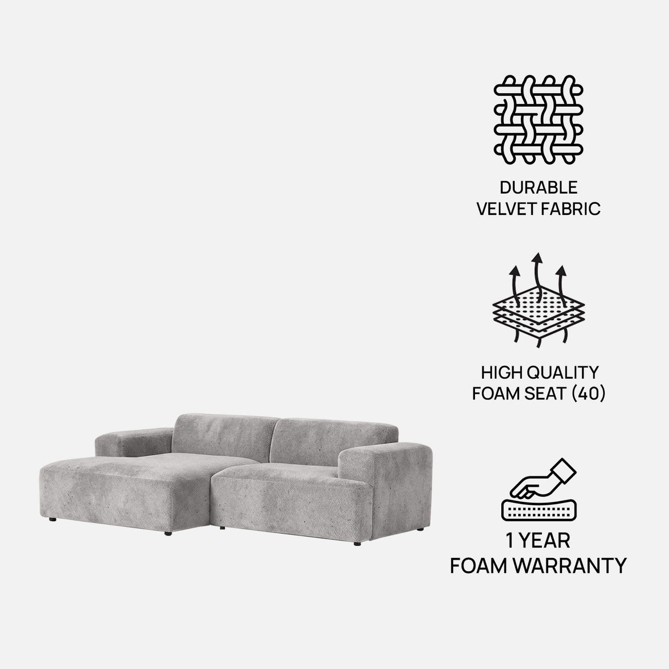 Sophisticated Comfort 2 Seater Sofa Dark Grey
