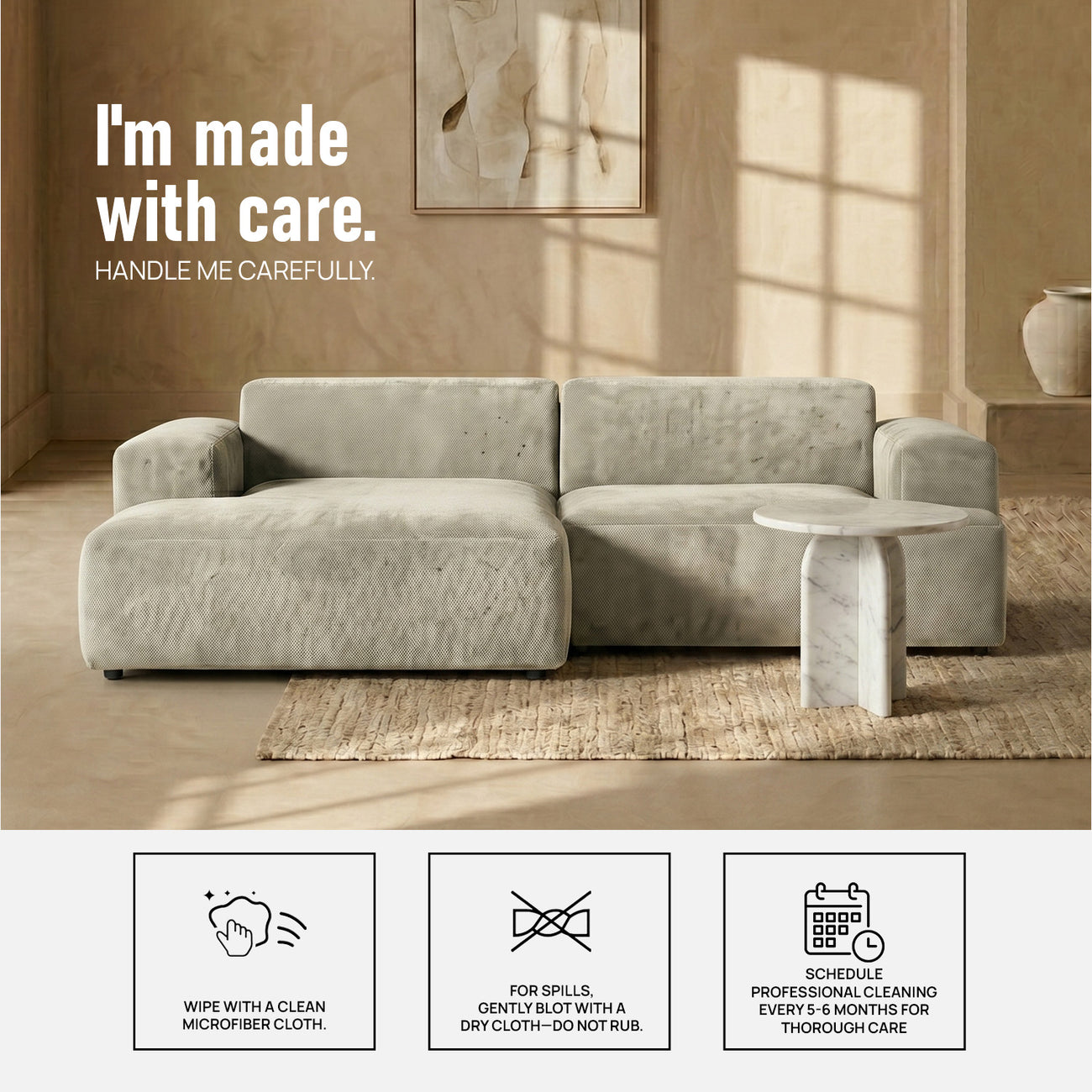 Sophisticated Comfort 2 Seater Sofa Light Grey