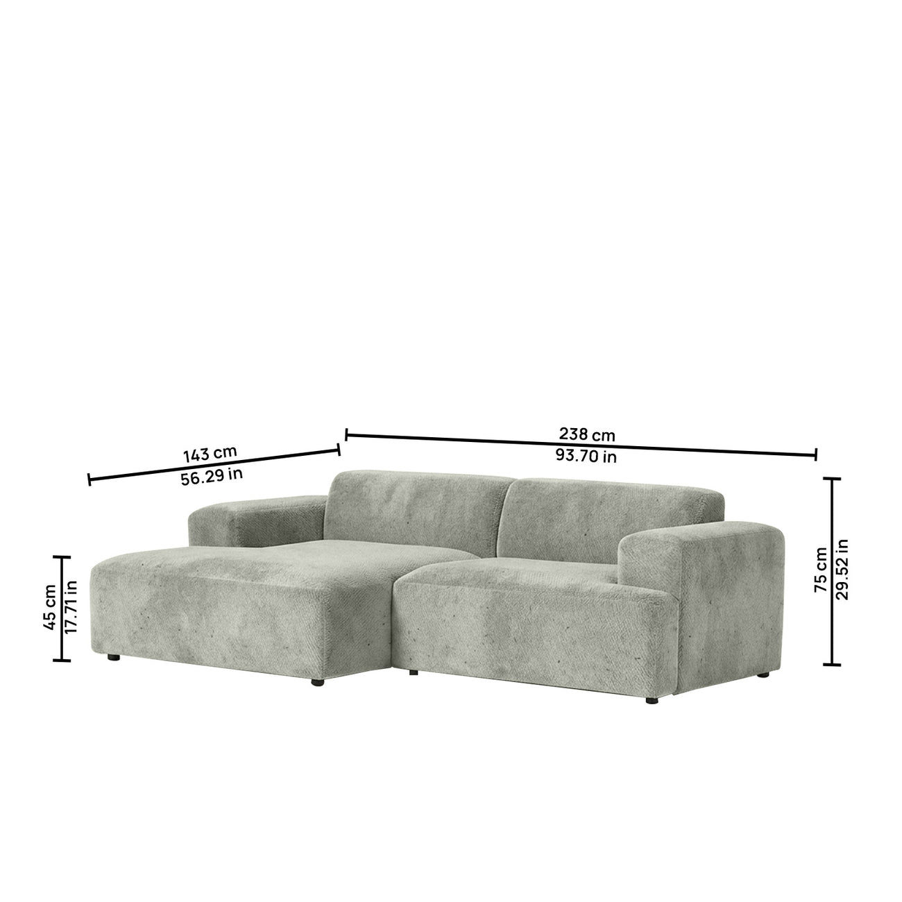 Sophisticated Comfort 2 Seater Sofa Light Grey