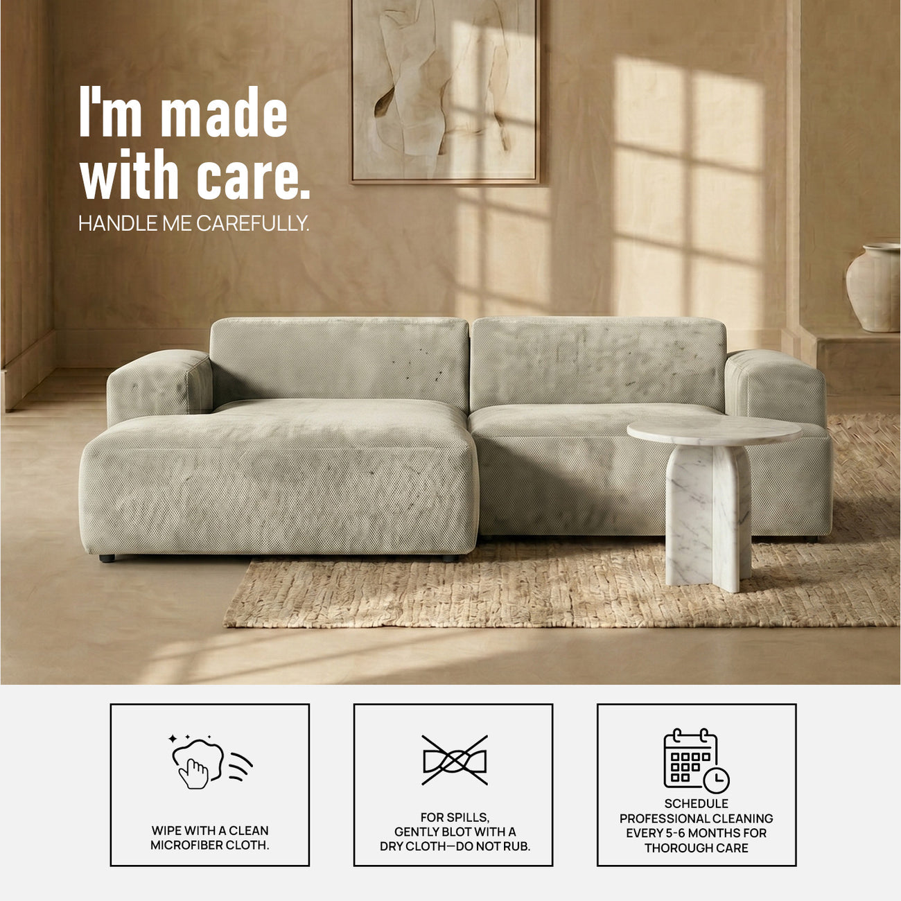 Sophisticated Comfort 2 Seater Sofa Creme