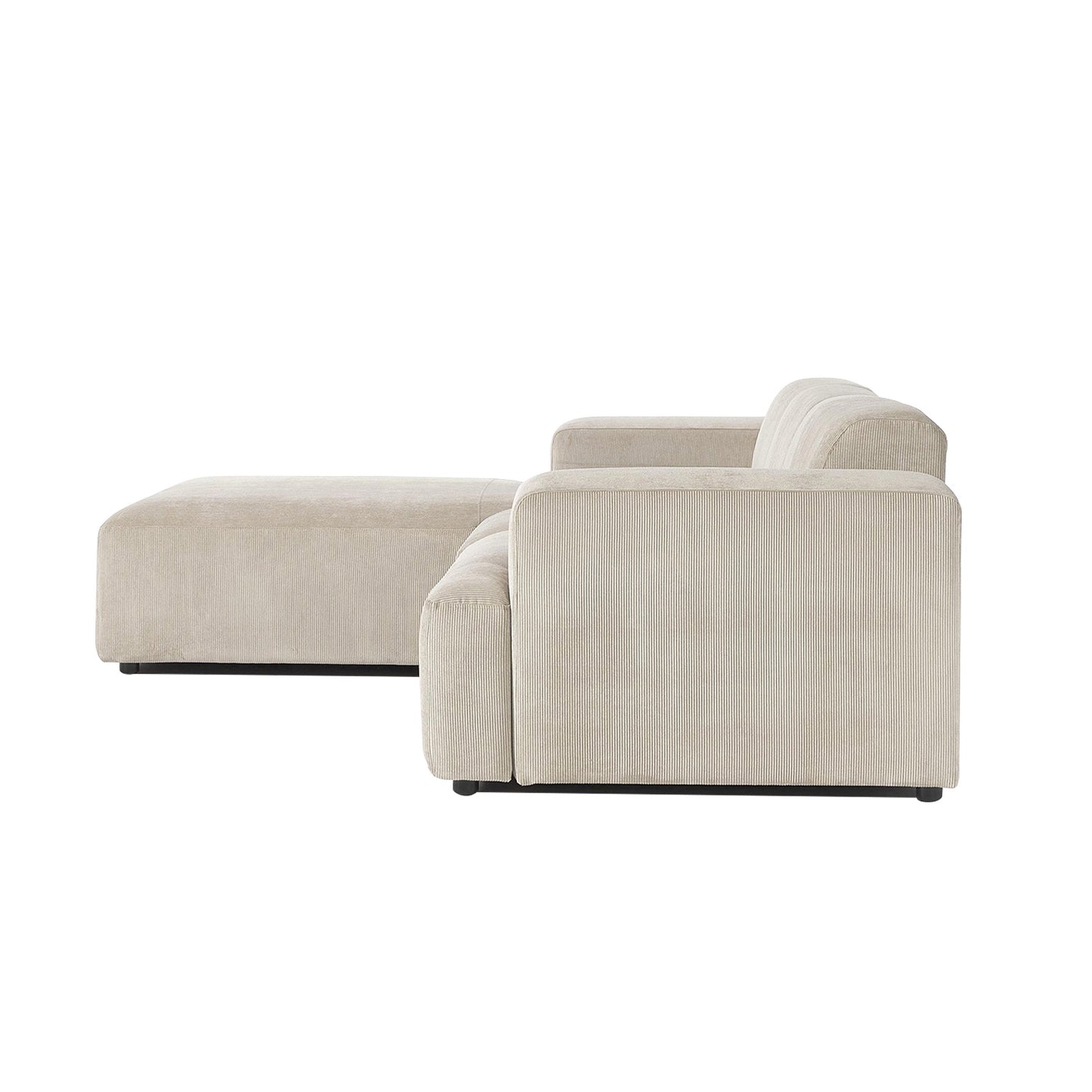 Sophisticated Comfort Corduroy 3 Seater L Shaped Sofa Creme