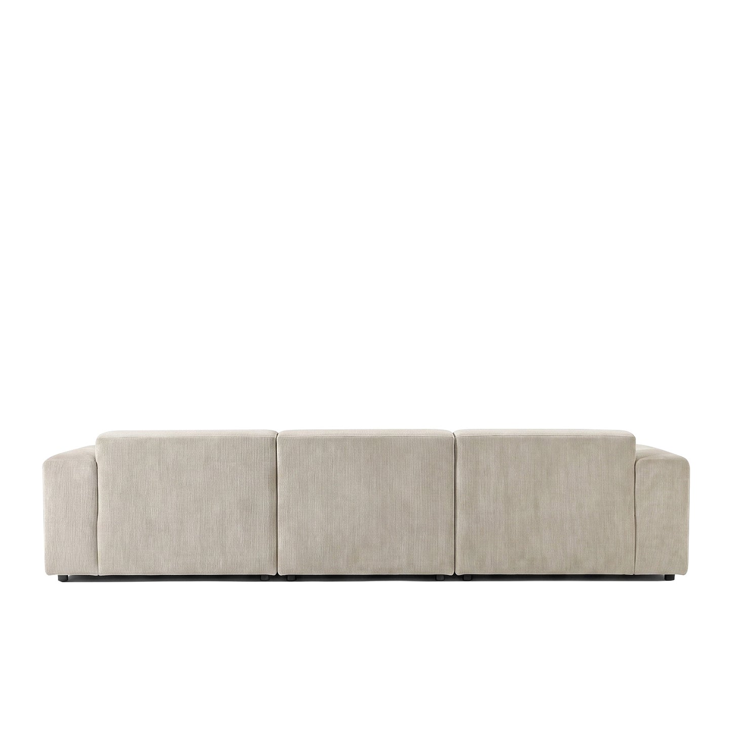Sophisticated Comfort Corduroy 3 Seater L Shaped Sofa Creme