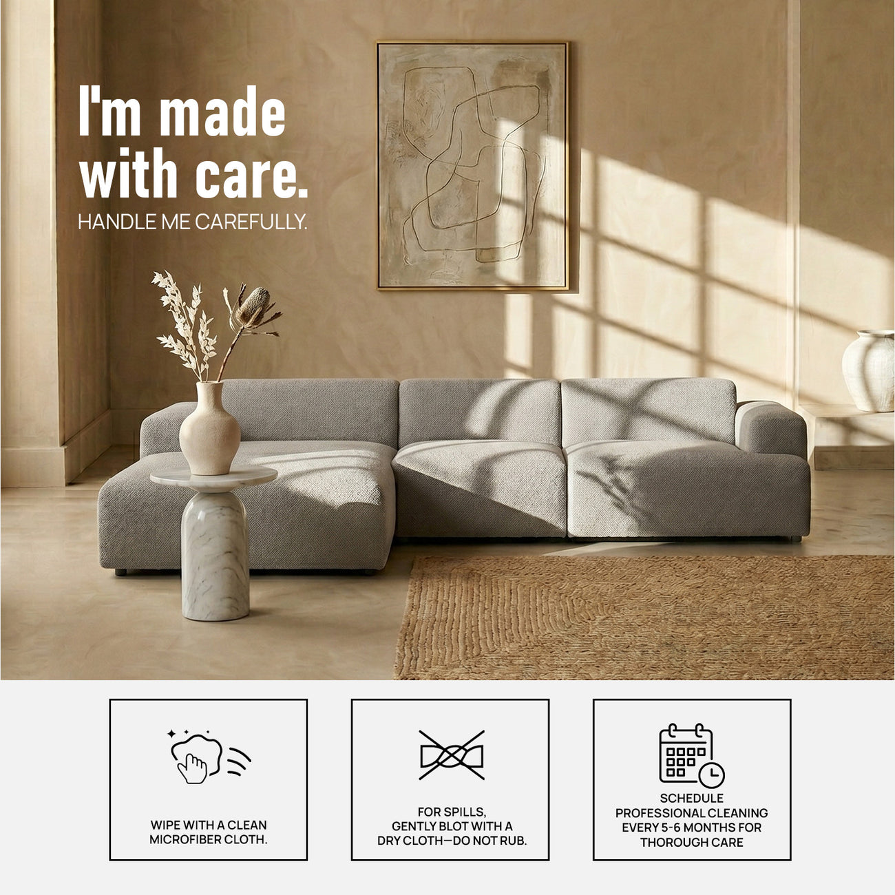 Sophisticated Comfort 3 Seater L Shaped Sofa Dark Grey
