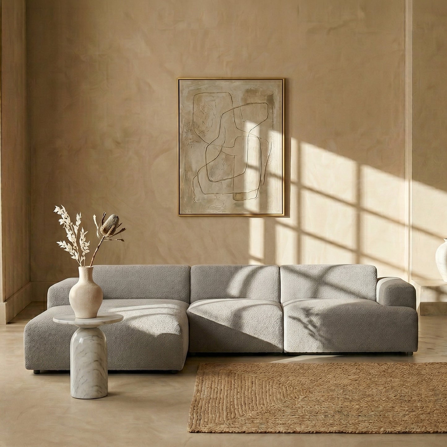 Sophisticated Comfort 3 Seater L Shaped Sofa Dark Grey