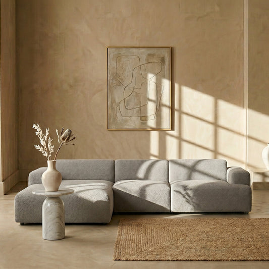 Sophisticated Comfort 3 Seater L Shaped Sofa Dark Grey