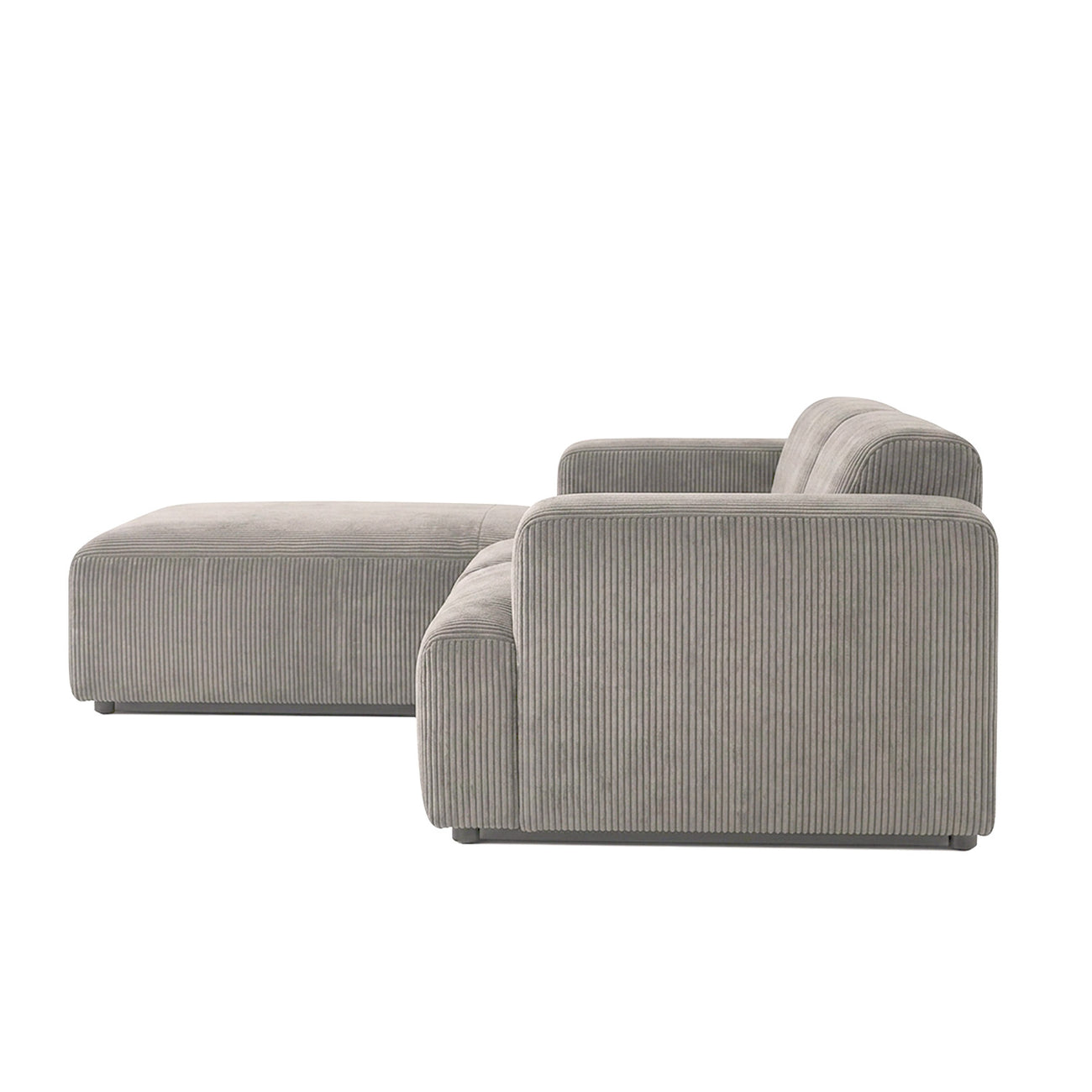 Sophisticated Comfort Corduroy 3 Seater L Shaped Sofa Corduroy Grey
