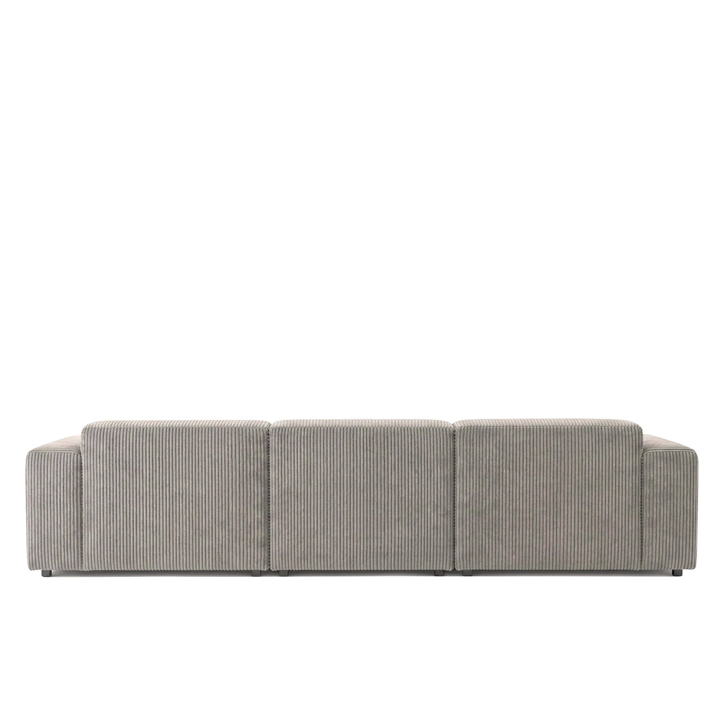 Sophisticated Comfort Corduroy 3 Seater L Shaped Sofa Corduroy Grey