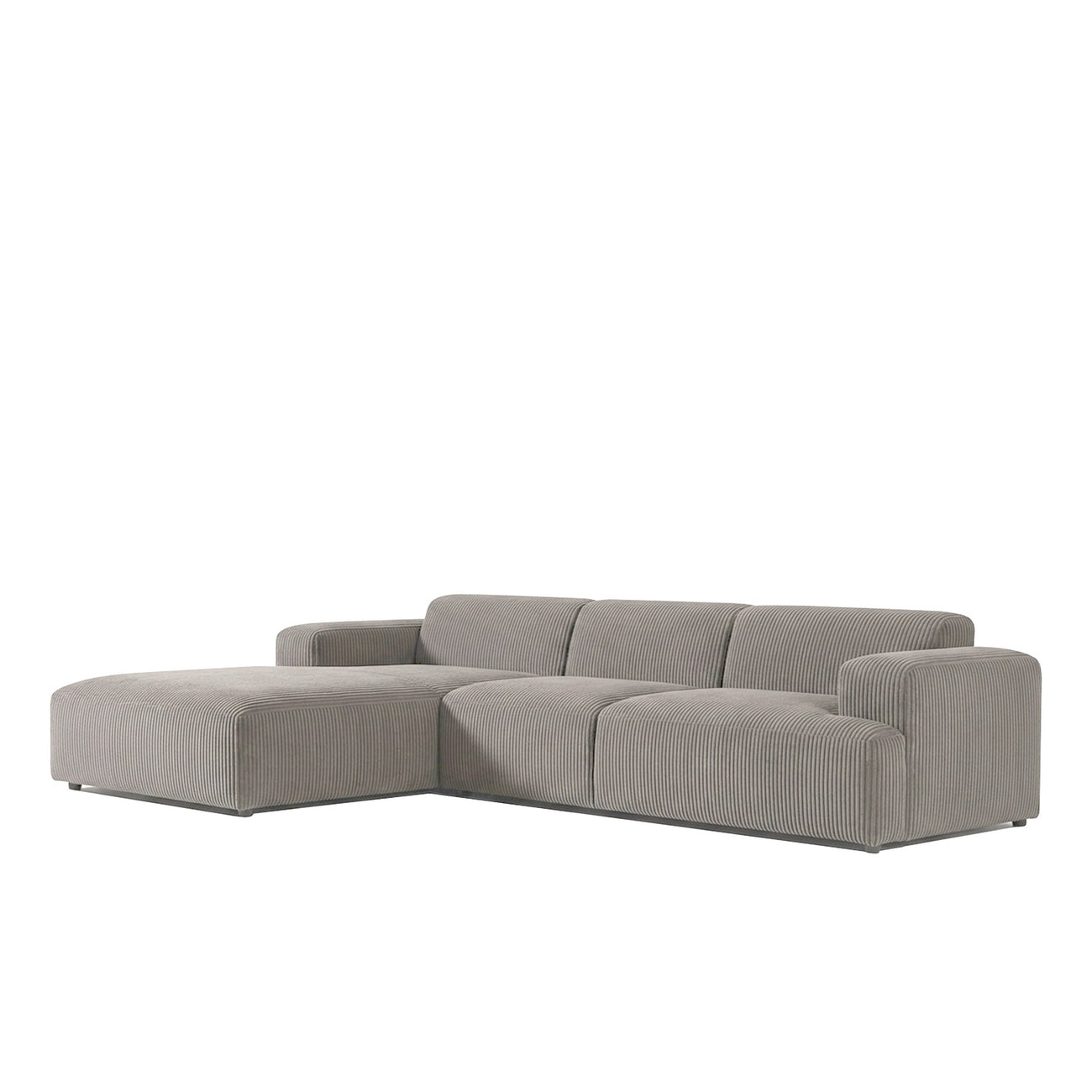Sophisticated Comfort Corduroy 3 Seater L Shaped Sofa Corduroy Grey