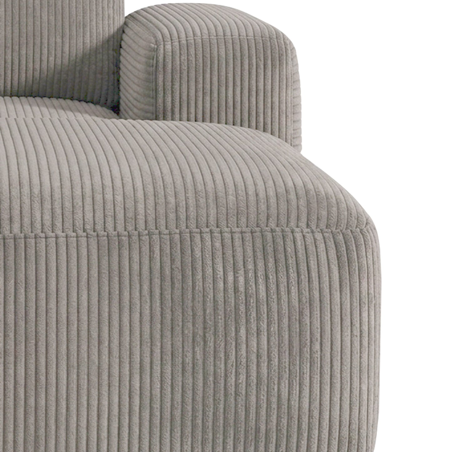 Sophisticated Comfort Corduroy 3 Seater L Shaped Sofa Corduroy Grey
