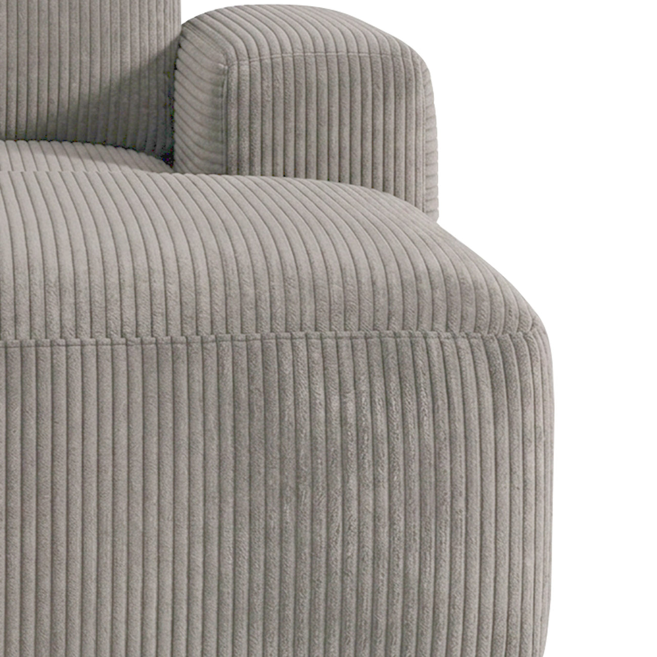 Sophisticated Comfort Corduroy 3 Seater L Shaped Sofa Corduroy Grey