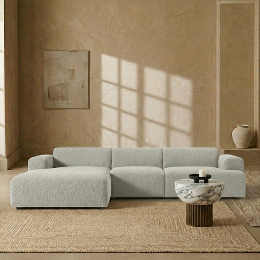 Sophisticated Comfort 3 Seater L Shaped Sofa Grey