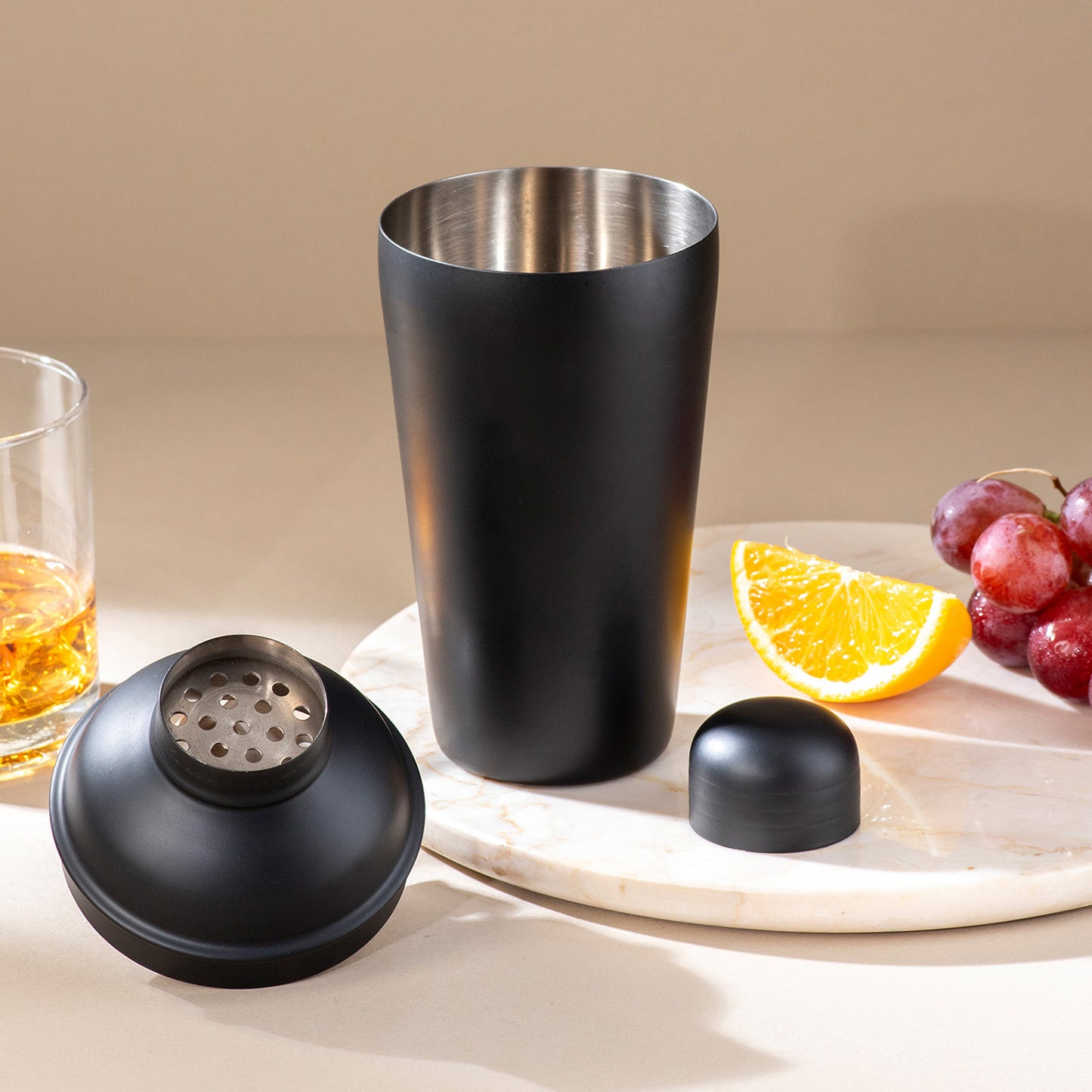 The Premium Cocktail Shaker Matte Black Stainless Steel
