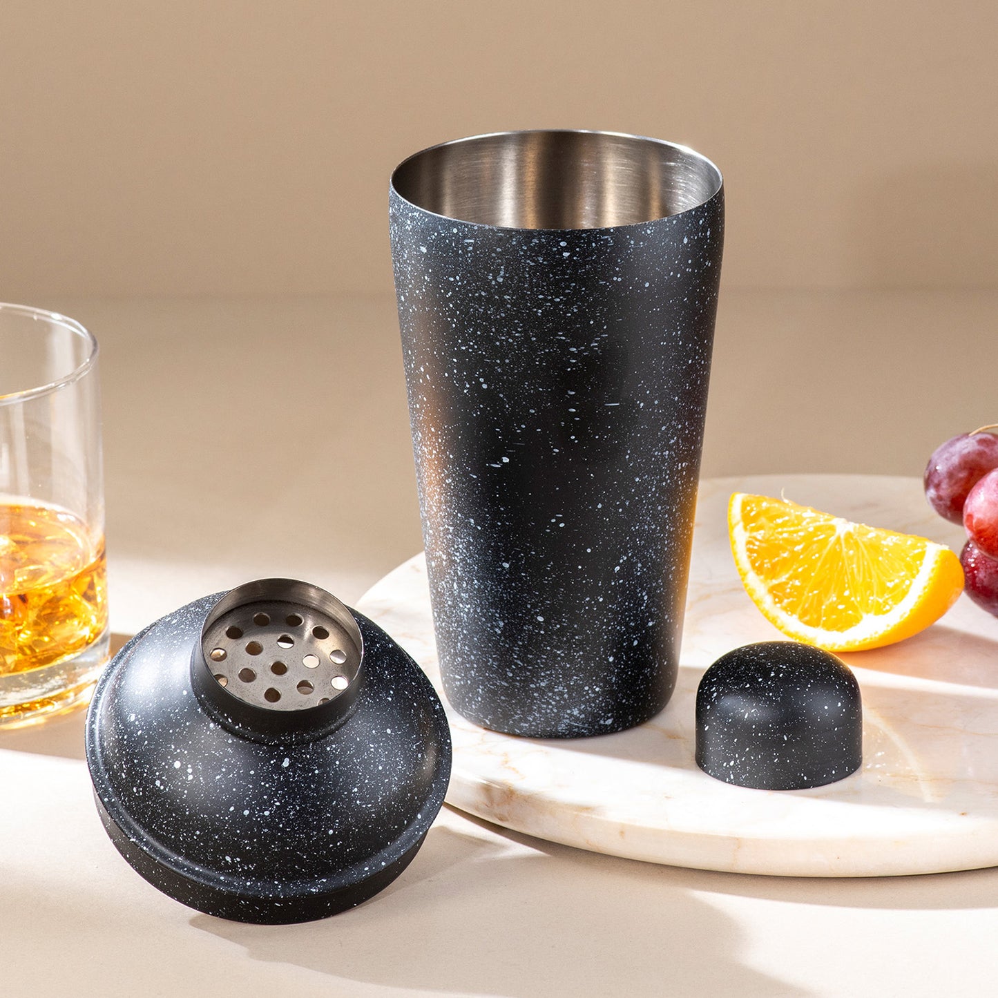 The Unbeatable Premium Cocktail Shaker Matte Black Speckled